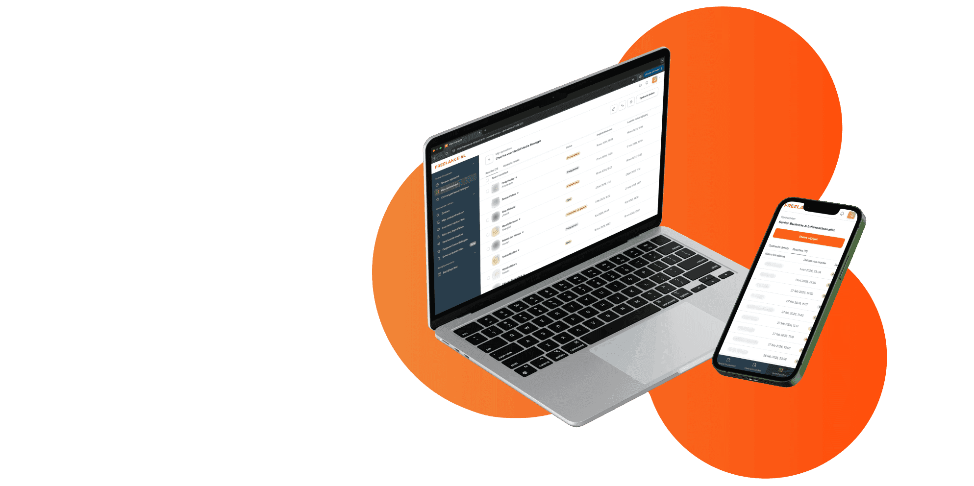 Een laptop en een smartphone met TOP-opdrachten.