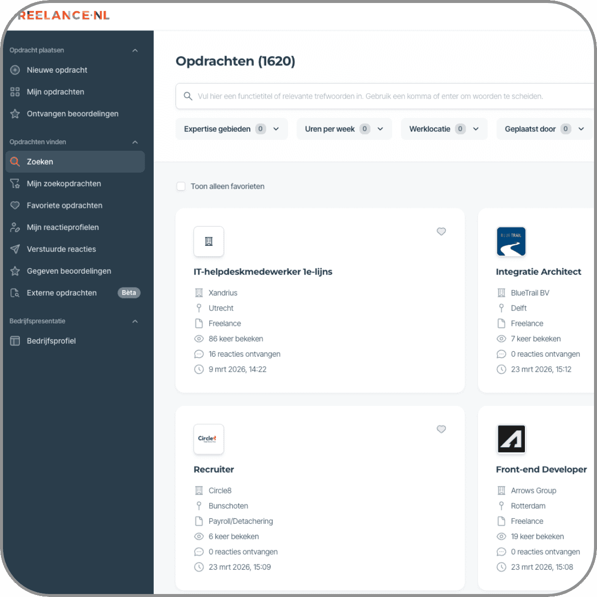 Het nieuwe platform van Freelance.nl.