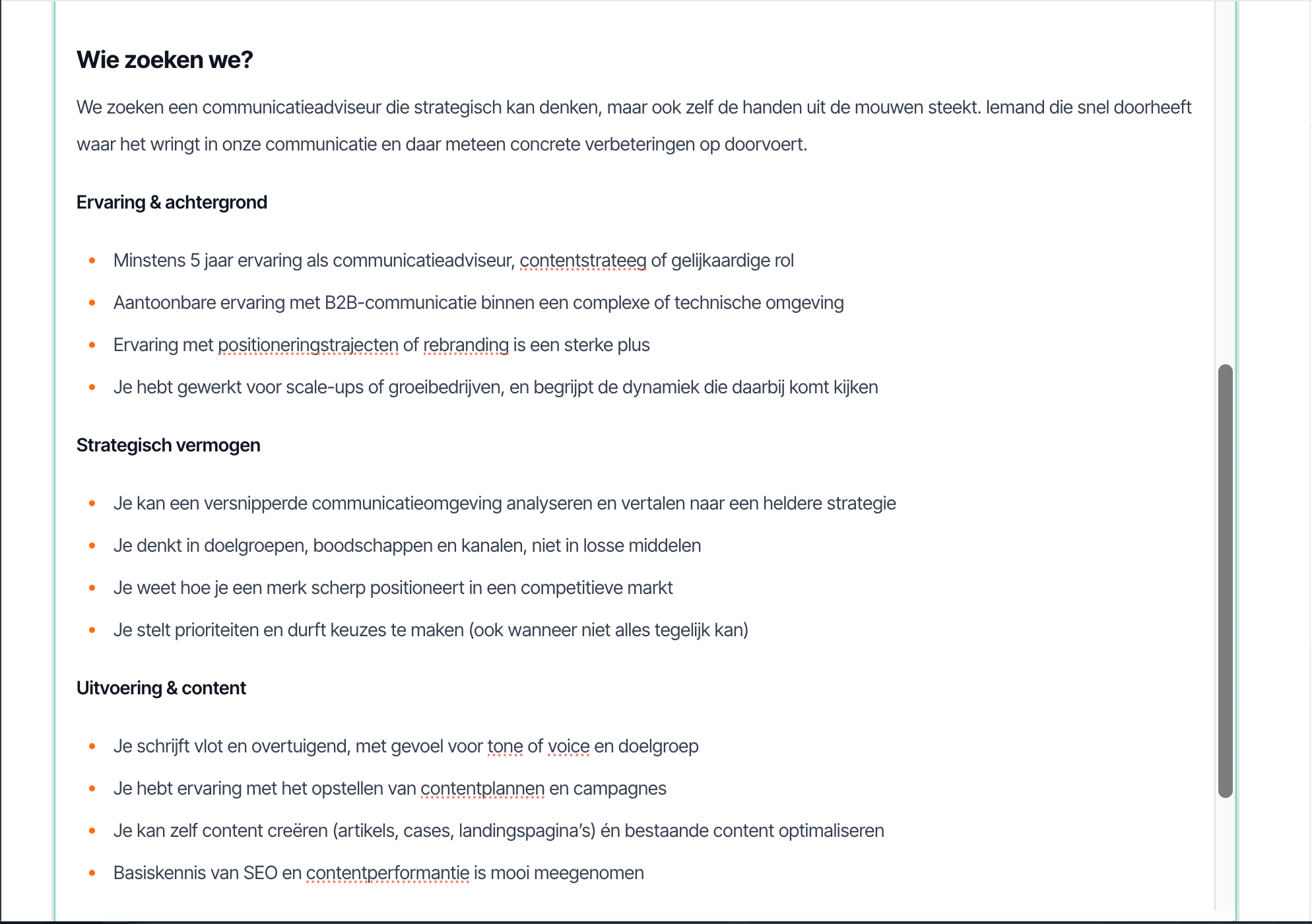 Stap 3: de functie-eisen beschrijven.