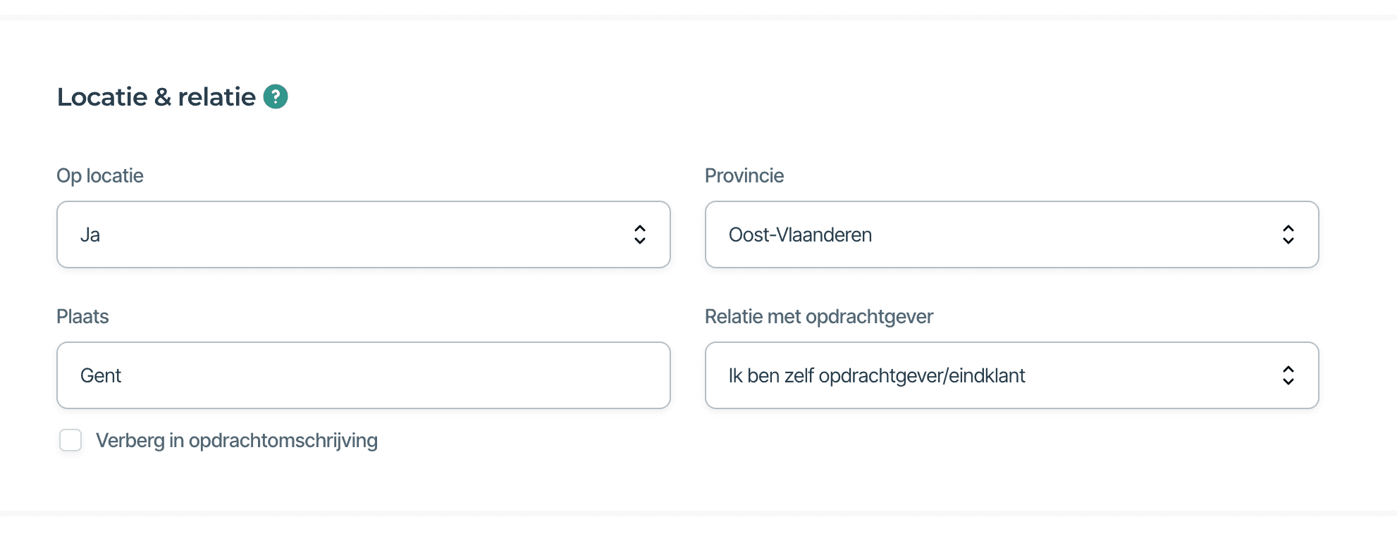 Stap 5: locatie-gegevens.